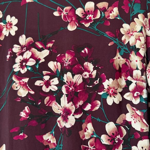 Tommy Hilfiger burgundy red long sleeves jersey knit women's shift dress - Picture 3 of 5